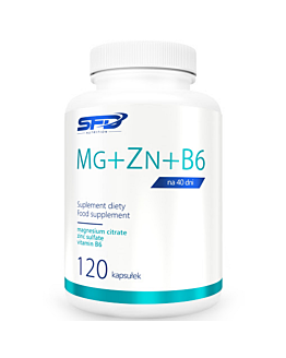 SFD Mg + Zn + B6, Suplement diety zawierający magnez, cynk i witaminę B6, Kapsułki