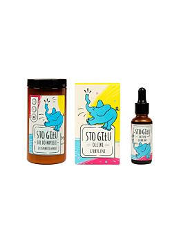 Zestaw  Sio Gilu Sól do kąpieli 560 g+ Olejek do aromaterapii 15 ml + Olejek do twarzy i ciała 30 ml 