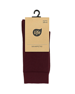 Life Skarpety damskie prążek bordo rozm.39-42