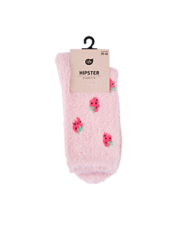Life Hipster Pluszowe skarpetki damskie, Truskawki, Rozm. 39-42
