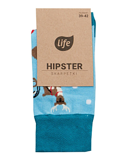 Life Skarpetki Hipster wzór Mikołaj rozm.39-42 1 para