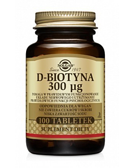 Solgar D-biotyna 300 mcg tabletki