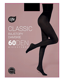 Life Rajstopy z mikrowłóknem 60 Den Nero Rozm. 3 