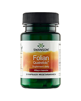 Swanson Folian Quatrefolic Kwas foliowy 400 mcg Kapsułki