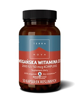 Terranova Wegańska Witamina D3 2000 IU Kompleks, Kapsułki