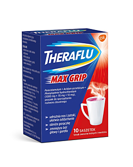 Theraflu Max Grip proszek do sporządzania roztworu 1g+70mg+10mg 10 sasz. po 7,6 g