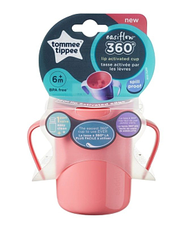 Tommee Tippee Kubek 360° Easiflow z Uchwytami Różowy