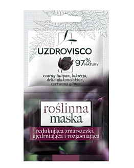 Uzdrovisco Czarny Tulipan Roślinna maska redukująca zmarszczki, ujędrniająca i rozjaśniająca