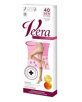 Veera Podkolanówki przeciwżylakowe 40 DEN, kolor Soleil, rozmiar 3/4