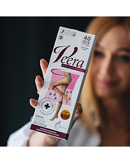 Veera Podkolanówki przeciwżylakowe 40 DEN, Kolor Grafit, Rozmiar 3/4