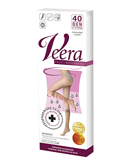 Veera Podkolanówki przeciwżylakowe 40 DEN, kolor Safari, rozmiar 3/4