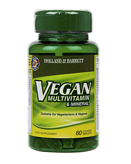 Holland & BarretVegan Multivitamin & Mineral, Zestaw witamin i mnierałów, Tabletki 