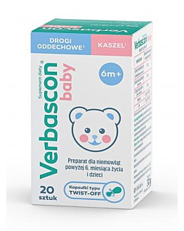 Verbascon Baby, Suplement diety dla niemowląt powyżej 6. miesiąca życia i dzieci, Kapsułki twist-off