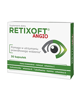 Retixoft Angio, Suplement diety zawierający składniki wspomagające wzrok, Kapsułki