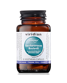 Viridian Synerbio Saccharomyces Boulardii, Suplement diety zawierający żywe kultury bakterii, Kapsułki