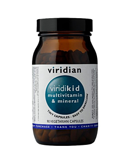 Viridian Viridikid Multivitamin & Mineral, Witaminy i minerały dla dzieci, Kapsułki