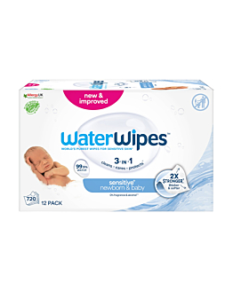 WaterWipes Bio - Salviette umidificate all'acqua, 12 x 60 pz.
