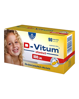D-Vitum 800 j.m., Witamina D dla dzieci powyżej 3. roku życia, Kapsułki twist-off