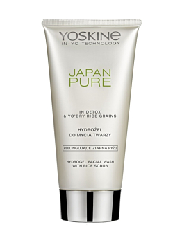 Yoskine Japan Pure, hydrożel do mycia twarzy peelingujące ziarna ryżu, 150 ml