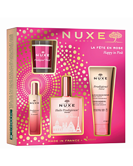 Nuxe (Olejek Huile Prodigieuse Florale + Żel pod prysznic + Perfumy + Świeczka)