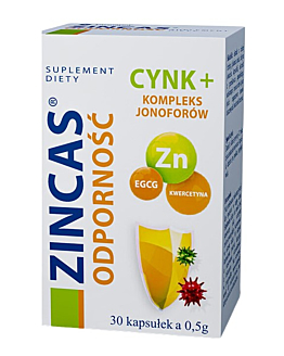 Zincas Odporność Suplement diety zawierający cynk Kapsułki 