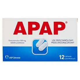Apap 500 mg Tabletki - ulga w bólu i gorączce (12 szt.)