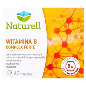 Naturell Witamina B Complex Forte - 40 tabletek - Wsparcie dla Nerwów i Energii