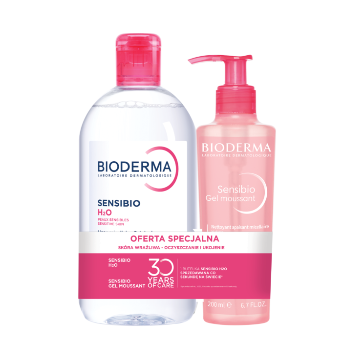 Bioderma Zestaw Sensibio (H2O 500ml + Gel Moussant 200ml)