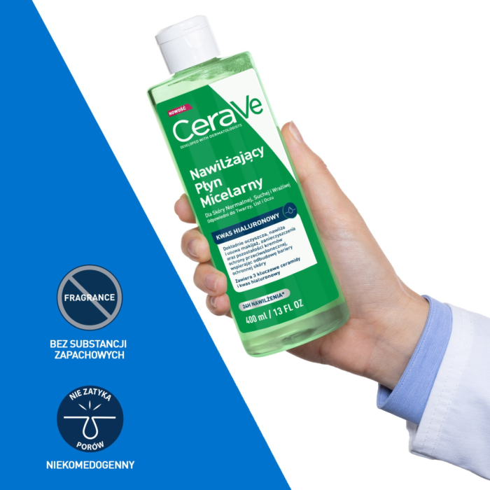 Cerave Nawilżający płyn micelarny dla skóry normalnej, suchej i wrażliwej, 400 ml