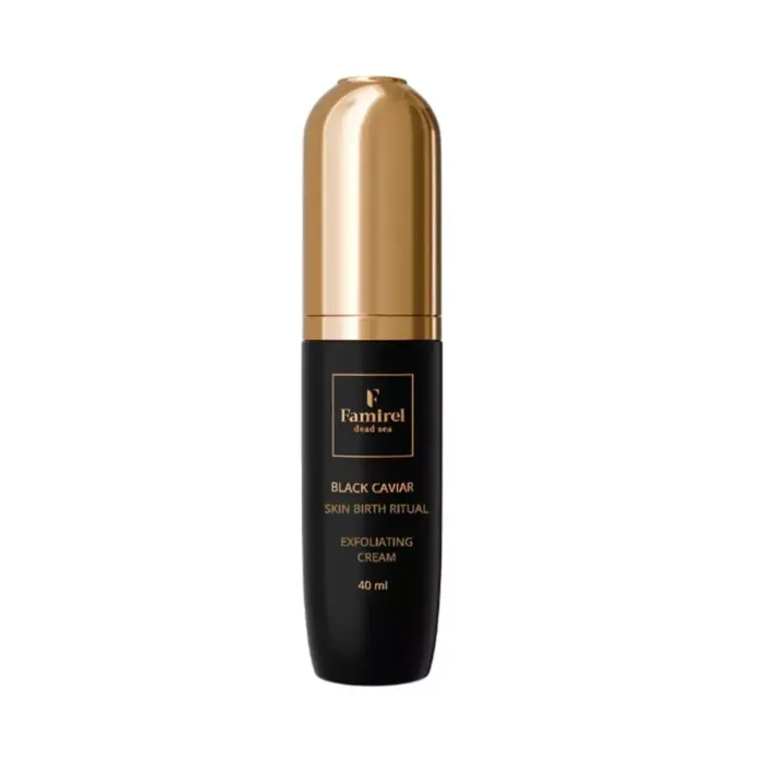 Отшелушивающий крем для лица Famirel Black Caviar Skin Birth Ritual Exfoliating Cream с чёрной икрой, 40 мл — фото 2