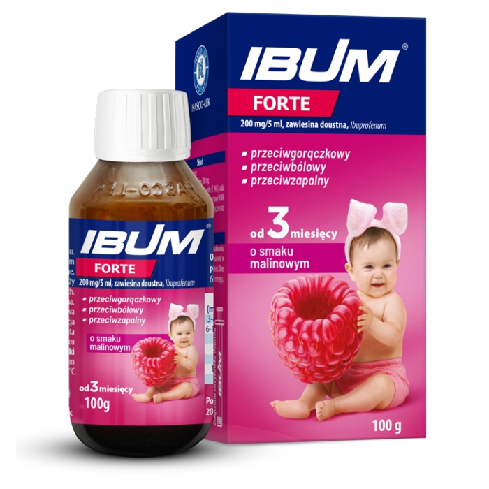 Ibum Forte  200 mg/5ml Smak malinowy Zawiesina doustna, 100 g