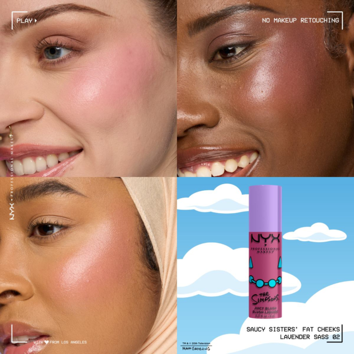 Nyx The Simpsons Saucy Sisters Fat Cheeks Blush Róż do policzków w płynie, Lavendar Sass