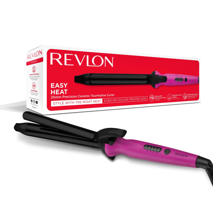 REVLON EASY HEAT CURLER RVIR1196E Lokówka, 5 stopni regulacji temperatury, różowa