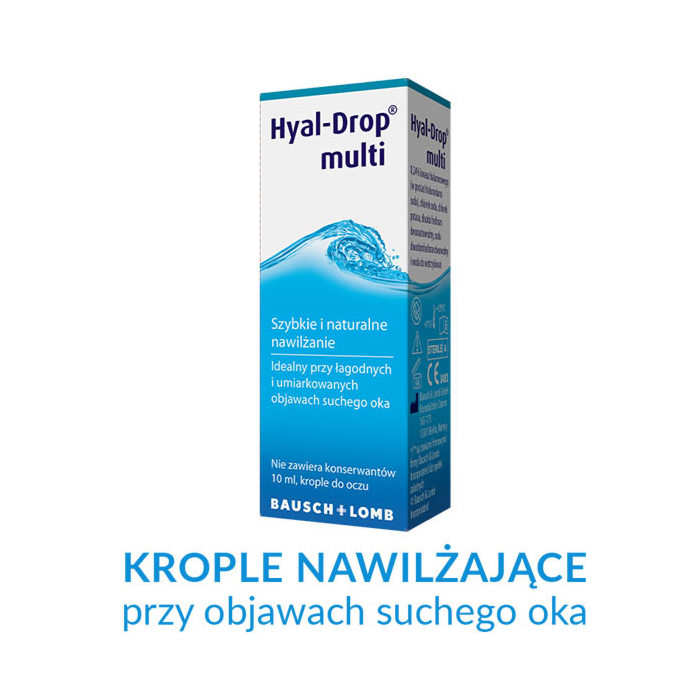 Hyal-Drop Multi, Nawilżające krople do oczu, Bez konserwantów