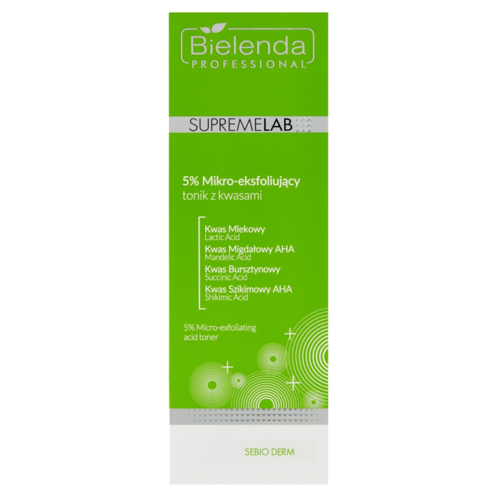 Bielenda Professional Supremelab SeBIODerm 5% Mikro-eksfoliujący tonik z kwasami
