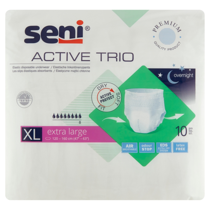 Seni Active Trio, Elastyczne majtki chłonne, 120-160cm, Extra Large