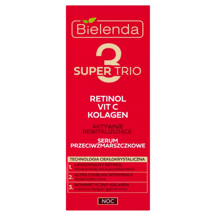 Bielenda Super Trio (Retinol + Vit C + Kolagen) Serum przeciwzmarszczkowe na noc