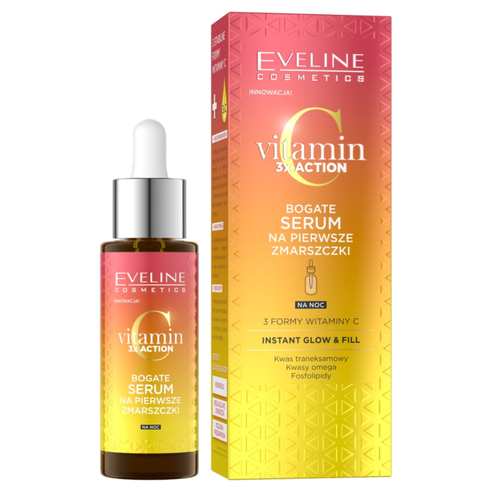 Eveline Vitamin C 3 x Action Serum na zmarszczki na noc 