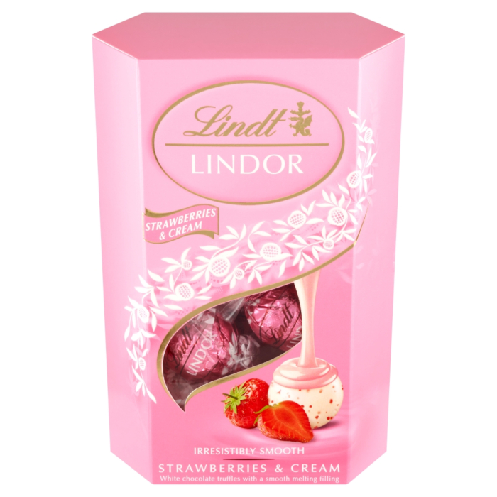Lindt Lindor Strawberry & Cream Cornet Praliny