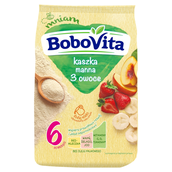 Bobovita Kaszka Manna Owocowa Po 6  miesiącu