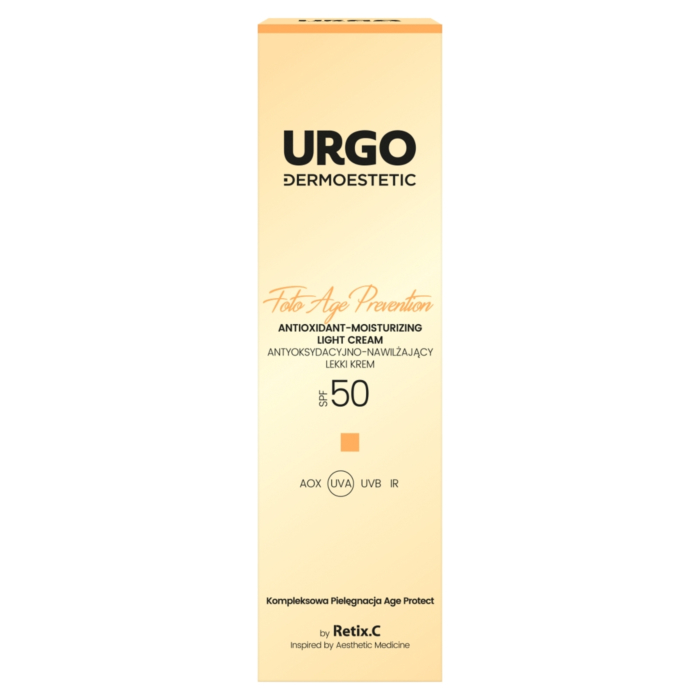 Urgo Dermoestetic Foto Age Prevention Antyoksydacyjno-nawilżający lekki krem SPF50 45ml