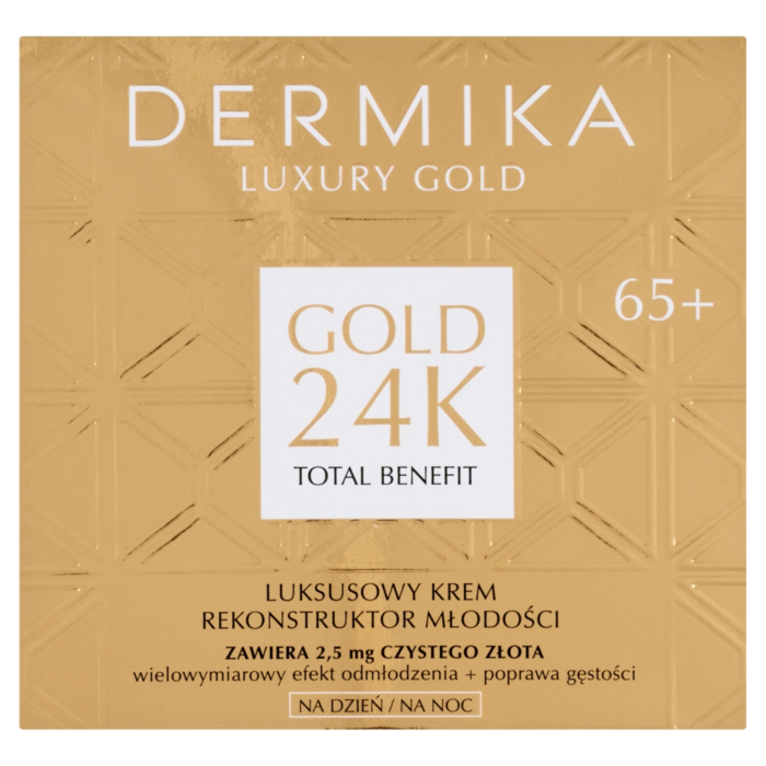 Dermika Luxury Gold 24k Luksusowy krem Rekonstruktor Młodości 65+ dzień/noc