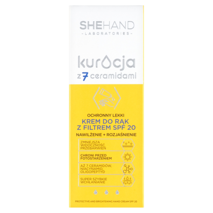 SheHand Kuracja z 7 Ceramidami Ochronny krem do rąk SPF 20 