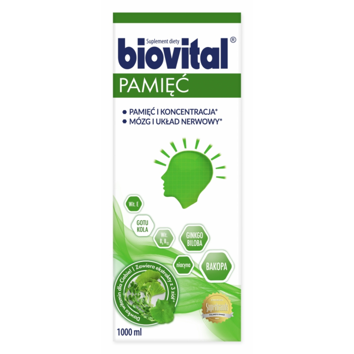 Biovital Pamięć, Suplement diety na pamięć i koncentrację, Płyn 1 l