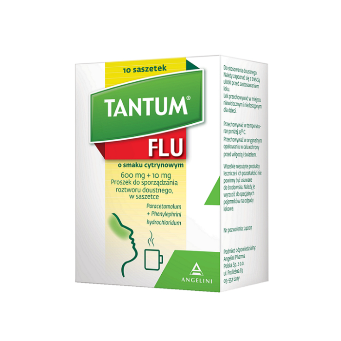 Tantum Flu o smaku cytrynowym 10 sasz.
