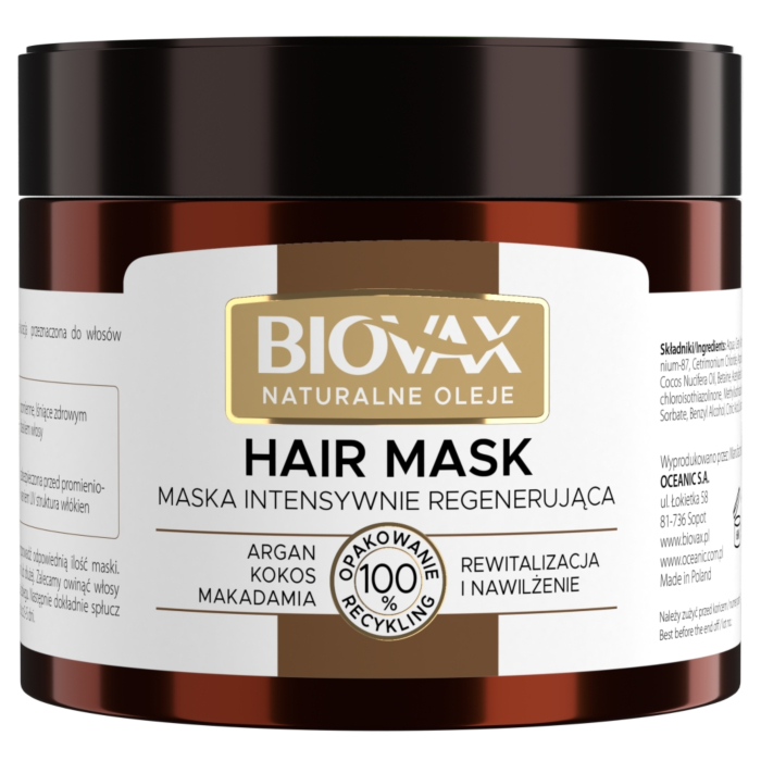 L'biotica Biovax Argan + Makadamia + Kokos Maska do włosów 