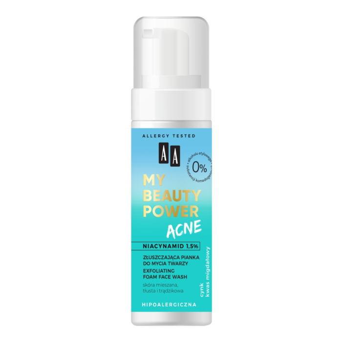 AA My Beauty Power Acne Złuszczająca pianka do mycia twarzy