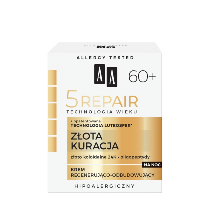 AA Technologia Wieku 5Repair 60+ Złota Kuracja Nocny krem regenerująco-odbudowujący 