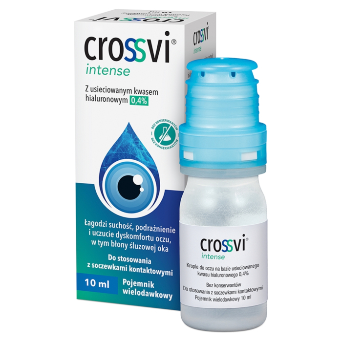 Crossvi Intense, Krople do oczu z usieciowanym kwasem hialuronowym 0,4%