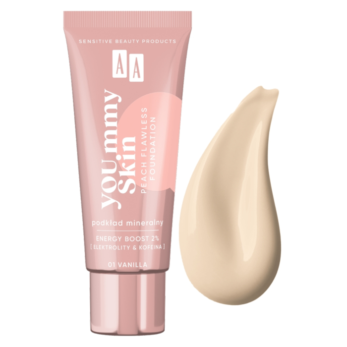 AA YOU.mmy Skin Peach Flawless Podkład mineralny, 01 Vanilla